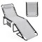 Costway Folding Beach Lounge Chair Heightening Design Patio Lounger w/ Pillow Black\Grey